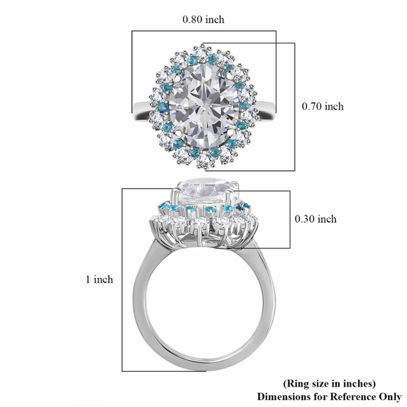 NWT Brazilian Petalite and Multi Gemstone Sea Ring in Rhodium Over Sterling … - Picture 4 of 4